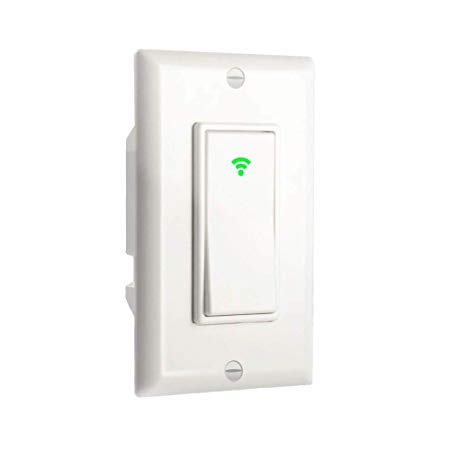 Smart WiFi Light Switch,Remote Control Wall Switch with Timing Function,Compatible with Alexa and Google Assistant,Neutral Wire Required