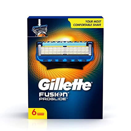 Gillette Fusion Proglide Shaving Blades- Pack of 6 (Cartridges)