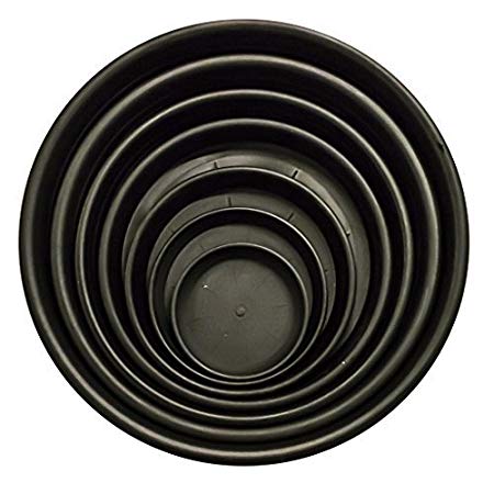 Elixir Gardens ® Round Black Plastic Plant Pot Saucers Water Tray Base | Various Sizes