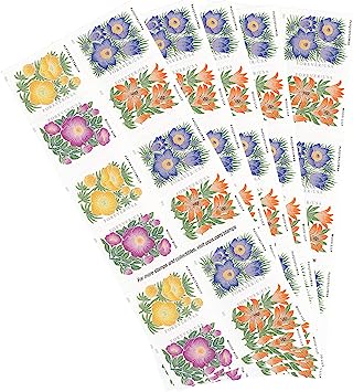 2022 Mountain Flora Flowers, Garden, Love, Forever First Class Postage Stamps (5 Booklets, 100 Stamps)