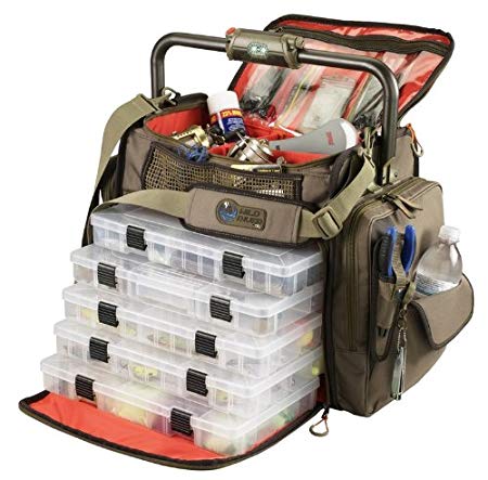 Wild River by CLC Custom Leathercraft WT3702 Tackle Tek Frontier Lighted Handle Bar Fishing Tackle Bag, 5 PT3700 Trays