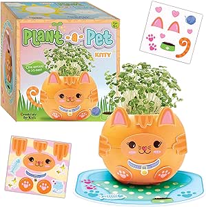 Creativity for Kids Plant-A-Pet: Kitty - Arts and Crafts for Kids Ages 6-8 , Gifts for Girls and Stocking Stuffers for Kids, Boy and Girl Toys, Chia Seed Plant Pet for Kids