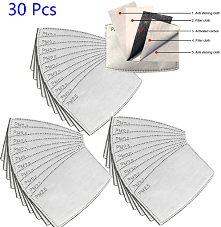 5 Layers Air Filtration Filters Replacement Pad, Isolation Anti-Haze Filters Dust-Proof Breathable Combination Cotton Filter, for Home and Outdoor Use (30 pcs)