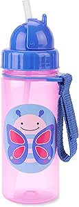 Skip Hop Toddler Sippy Cup with Straw, Zoo Straw Bottle 13 oz, Butterfly