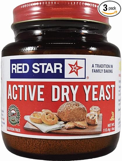 Red Star Active Dry Yeast, 4-Ounce Jars (Pack of 3)