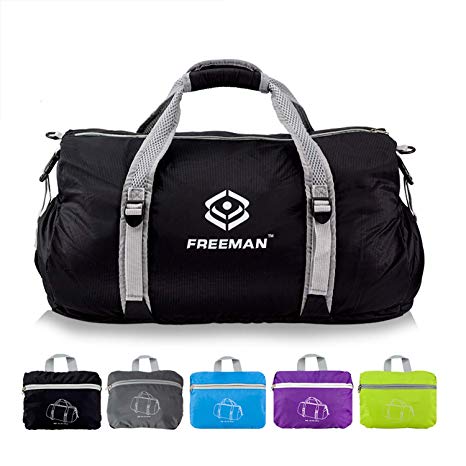 Freeman Small Sports Duffel Gym bag for Men Women Kids,Lightweight Foldable with Pockets
