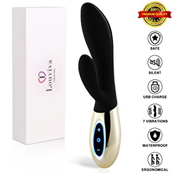 Louviva Vibrating G-spot Vibrator - Vagina and Clitoris Stimulation Rabbit Massager - Powerful Dual Motors for Women or Couples