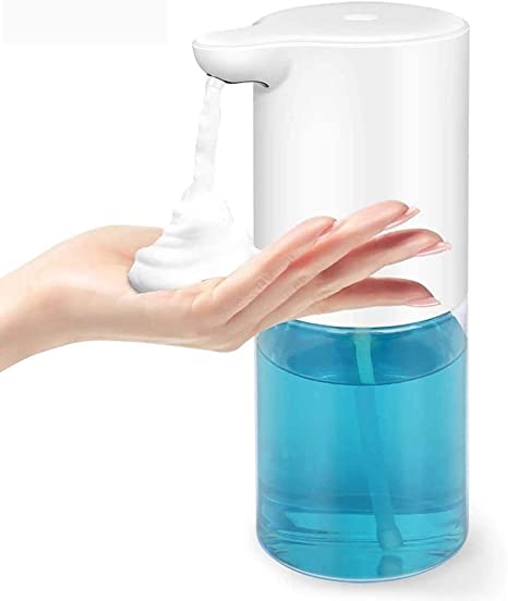 CHEW FUN 350ml USB Rechargeable Automatic Soap Dispenser,Touchless Infrared Motion Sensor Hand Sanitizer Dispenser,IPX4 Waterproof Alcohol Dispenser for Kitchen Bathroom Hotel Restaurant Office