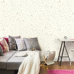 RoomMates RMK10850WP Metallic Gold Twinkle Little Star Peel and Stick Wallpaper 20.5" x 16.5 feet