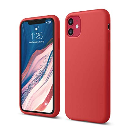 elago iPhone 11 Silicone Case |Red| - Premium Liquid Silicone, Raised Lip (Screen & Camera Protection), 3 Layer Structure, Full Body Protection, Flexible Bottom