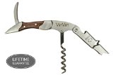 Waiters Corkscrew Wine Opener by VinVin - Premium Rosewood Handle with Classic Stainless Steel Double-Hinged Wine Key