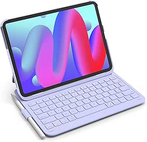 Inateck iPad 10 Case with Keyboard, for iPad 10 Gen 2022, iPad Air 5th/4th (2022/2020), iPad Pro 11 4/3/2/1, Horizontal Vertical, Ultralight, QWERTY, with Pencil Holder, BK2007 Purple