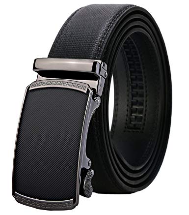 Dante Men's Leather Ratchet Dress Belt with Automatic Buckle