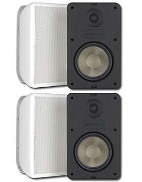 Pair Moderno M6 6-1/2" Indoor Outdoor Stereo Speakers White