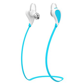Bluetooth Headphones, Wireless Bluetooth Headset, Sweatproof V4.1 Wireless Bluetooth Earphones In-Ear Noise Cancelling Headset Earbuds with Microphone & Stereo for Running Sports (Blue)