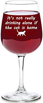 If The Cat Is Home Funny Wine Glass - Best Birthday Gifts For Pet Lover or Owner - Unique Gift For Men and Women Him or Her - Cute Christmas Present Idea For a Mom, Dad, Girlfriend, Boyfriend, Friend