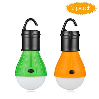 Coquimbo 2 Pack Portable LED Camping Lantern Tent Light Bulb for Hiking, Battery Powered Emergency Lantern Light for Household, Fishing, Car Repairing