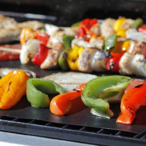 BBQ Grill Mat: Lifetime Guarantee, 2 Highest Quality Non-Stick PFOA-Free Reusable Extra Thick BBQ Grill & Baking Mats, Perfect for Gas, Charcoal, Electric Grills, with Bonus Grill Mastery Recipe Ebook
