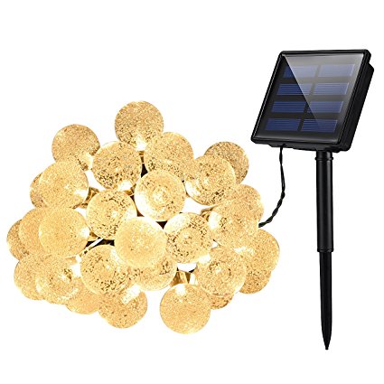 Cymas Solar String Lights, 30LED Crystal Balls Decorative Lighting for Outdoor, Patio, Lawn, Fairy Garden, Wedding, Holiday, Parties (IP 65 Waterproof & 8 Working Modes) (1 Pack)