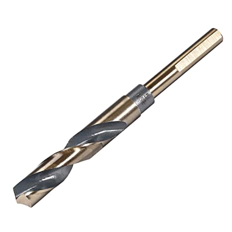 uxcell Reduced Shank Twist Drill Bits 15mm High Speed Steel 4341 with 10mm Shank 1 Pcs