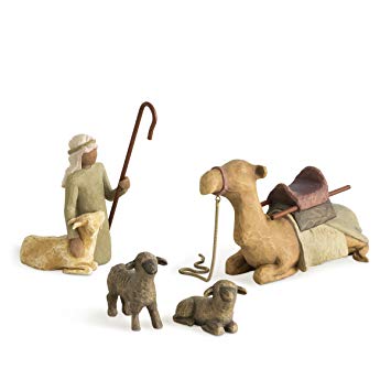 Willow Tree Shepherd and Stable Animals Figurine