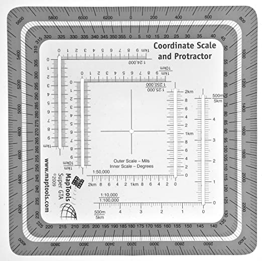 MapTools Improved Military Style MGRS/UTM Coordinate Grid Reader, and Protractor