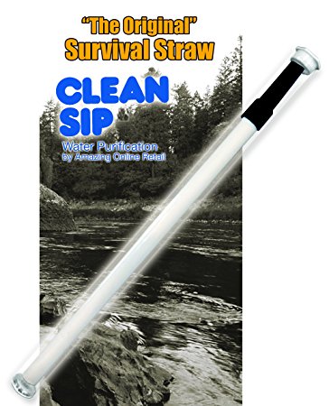 AOR Power Survival Water Filter Straw - Smallest Personal Water Filter Straw! Water Filter Travel Straw - Portable Water Filter Straw. Removes Germs, Viruses, Heavy Metals