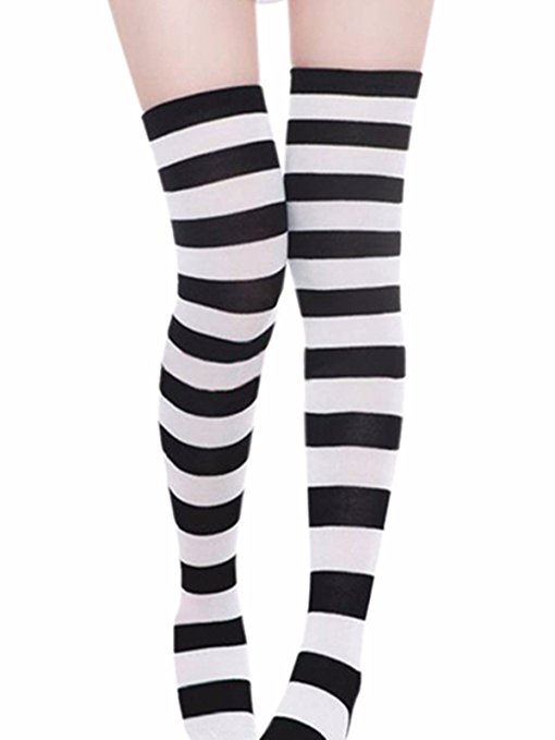 ZANZEA Women Stripe Casual Elegant Over The Knee Thigh High Long Stocking Socks