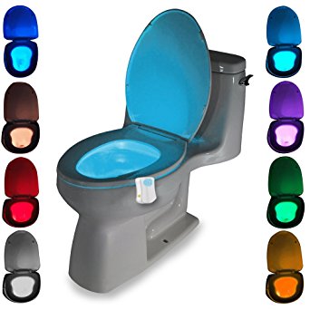 Premium Motion Sensor Toilet LED Night Light, Home Toilet / Bathroom Motion Activated Toilet Nightlight Toilet Seat Light with 8 Changing Colors