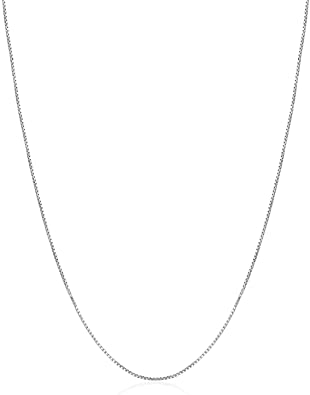 River Island Sterling Silver 1 mm Box Chain Size 14-36" | Available in Silver, Rose and Yellow Gold
