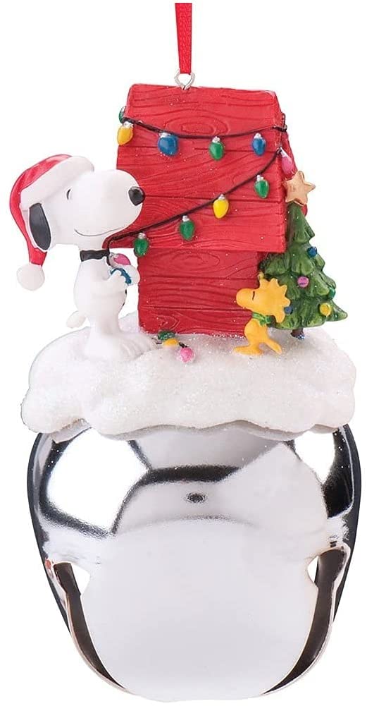 Peanuts Snoopy and Woodstock Extra Large Jingle Bell Christmas Ornament by Roman Inc.