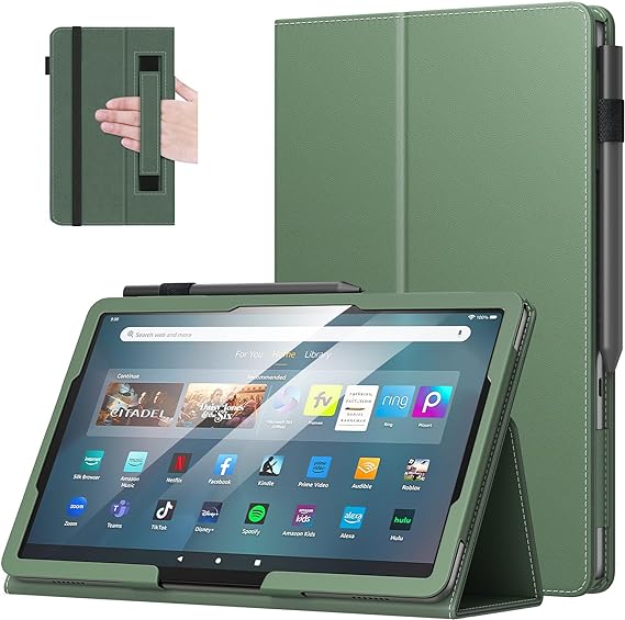 MoKo for Amazon Kindle Fire Max 11 Case (13th Generation, 2023 Release) 11" - Slim Folding Stand Cover Case for Fire 11 Tablet with Auto Wake/Sleep, Celadon