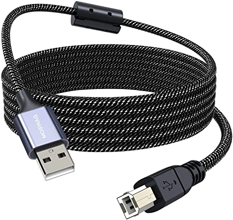 MOSWAG USB Printer Cable 10FT/3Meter Scanner Cable USB Printer Cord Type A to Type B Durable USB 2.0 Scanner Cord High Speed for HP,Canon,Dell,Epson,Lexmark,Xerox,Brother,Samsung and More