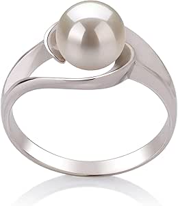 Clare White 6-7mm AAA Quality Freshwater 925 Sterling Silver Cultured Pearl Ring For Women