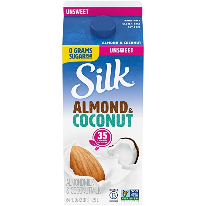 Silk Almond Coconut Blend Unsweetened Original Half Gallon, 64 oz