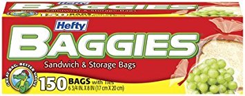 Hefty Baggies Sandwich Bags-150ct (Pack of 6)