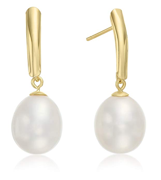 14k Yellow Gold Freshwater Cultured Drop Pearl Earring