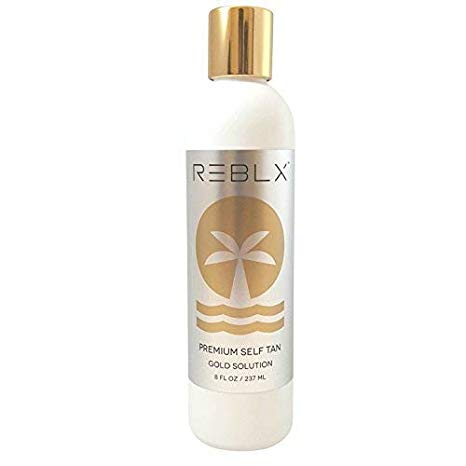 REBLX Premium Self Tan, 8 fl. oz. | Best Self Tanner for Face and Body | Made with a Blend of Premium & Natural Ingredients | Liquid Sunless Self Tanner for Streak Free Results | USA Made |