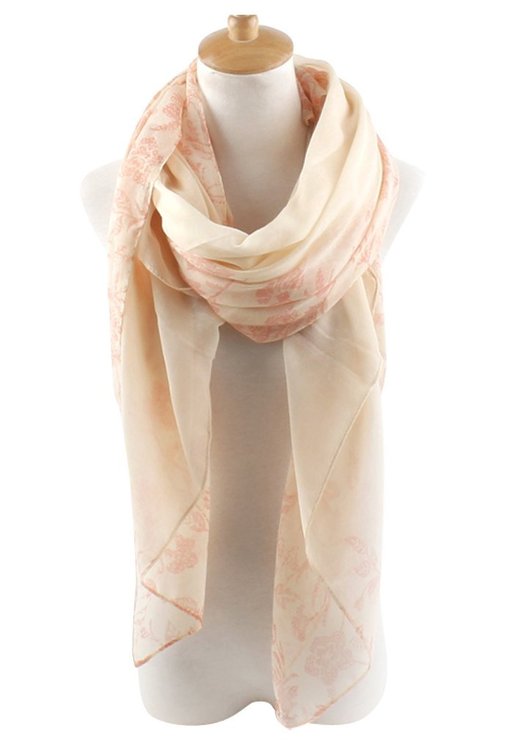 GERINLY Lightweight Shawl Wrap: Womens Pastel Flowers Print Scarves