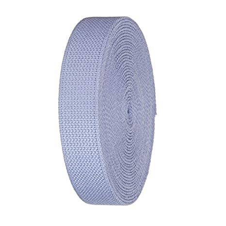 Solid Color Heavy Canvas Webbing Roll 1.25" Width Durable Strap for Belts, Bags, Crafts 5 Yard Pastel Blue