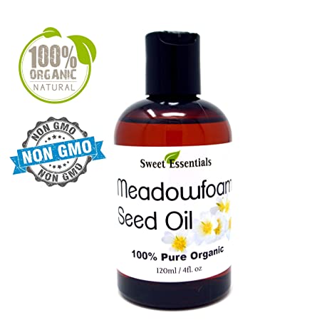 Organic Meadowfoam Seed Oil - 4oz - 100% Pure - Cold Pressed - For Hair, Skin & Nails - Perfect Carrier Oil - Also Excellent For Mature Skin
