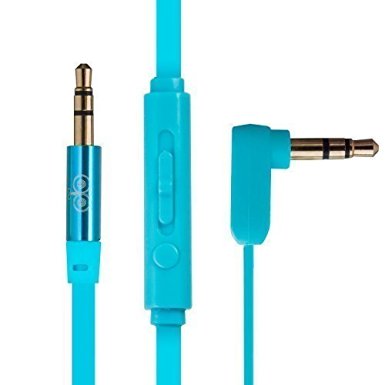 Jabees 3.5mm Replacement Audio Cable for Headphone/Headset/Car Audio/Gaming Devices such as Xbox, In-Line Remote and Microphone, Universal Volume Control for Music and Voice Streaming-3 Feet (Blue)
