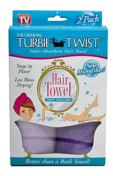 Turbie Twist Microfiber Hair Towel 2 Pack Light Purple - Dark Purple