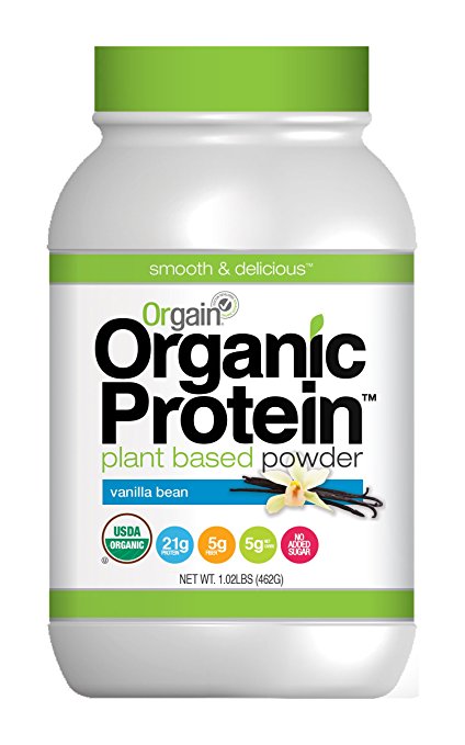 Orgain Organic Plant Based Protein Powder, Sweet Vanilla Bean, 1.02 Pound, 1 Count