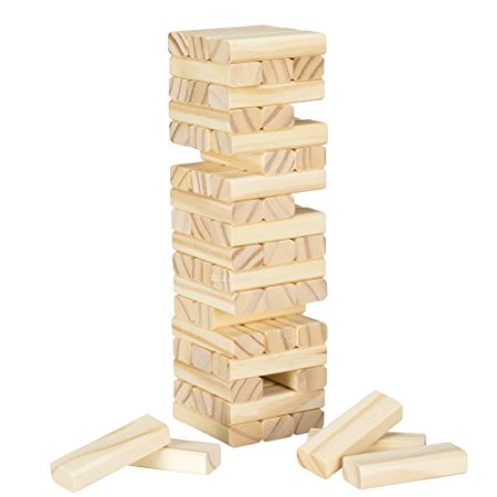 Tabletop Wooden Wobble Stacking Game