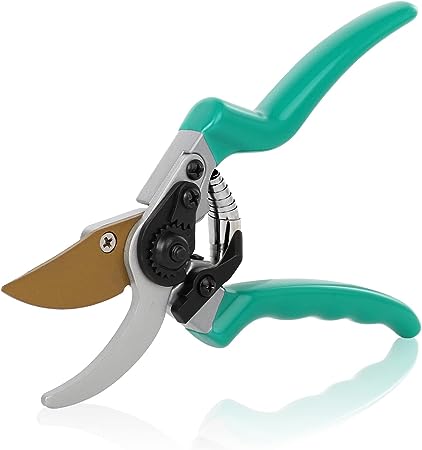 RESTMO Pruning Shears with Adjustable Bypass Gardening Pruners, Heavy Duty Garden Scissors for Small Hands, Sharp SK5 Blades | Durable Teflon Coating | Spring Loaded | Soft Grip Handles | Light Weight