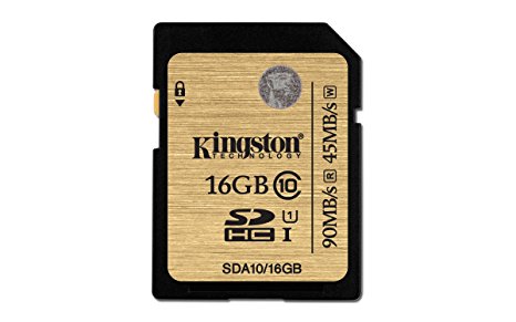 Kingston Digital 16GB SDHC Class 10 UHS-I Flash Card (SDA10/16GBET)