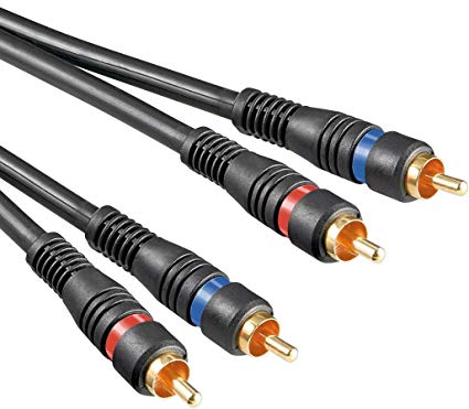 CableStop SHORT 20cm PRO TWIN RCA PHONO CABLE 2 x Male to 2 x Male DOUBLE SHIELDED AMP SUB LEAD (Short 20cm)