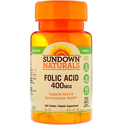 Sundown Naturals Folic Acid 400mcg - 350 Tablets (2 Pack)