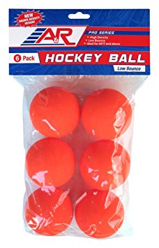 A&R Sports Hockey Low Bounce Ball (6-Pack), Orange